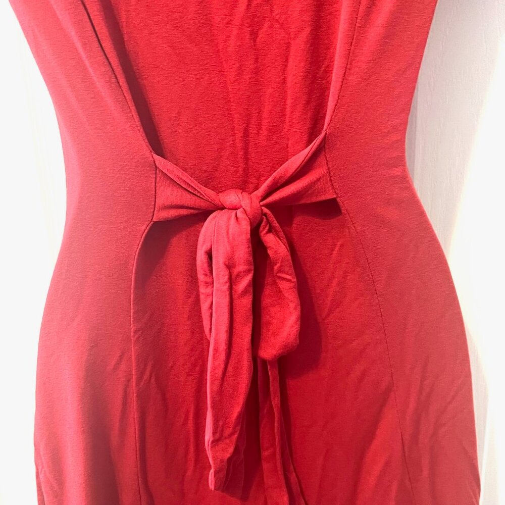 Forever 21-Small-Mini Snap Up Front Short Sleeve Dress-Belted Back-Rust/Orange - Picture 11 of 13